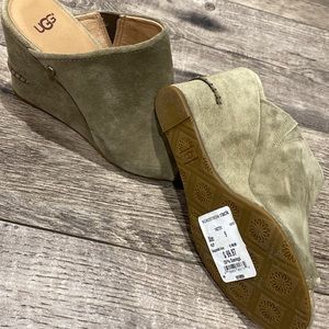 Open toe UGG wedges